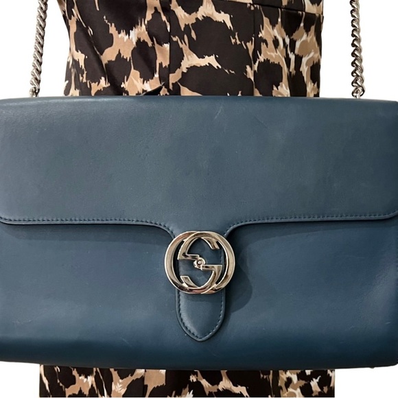 Gucci Teal Dollar Medium Shoulder Bag with interlocking G - Picture 3 of 13